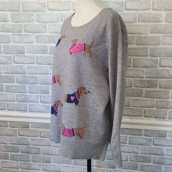 Astrologie Dachshund Puppy Intarsia Knit Sweater Weiner Dog NEW Lg Novelty - Picture 2 of 9